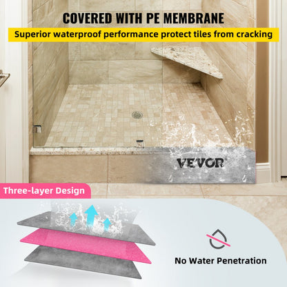 VV-LYDSB-60 - 60'' Waterproof XPS Shower Curb for DIY Bathroom Design