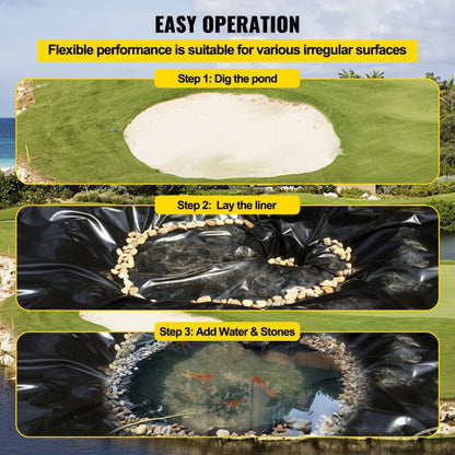 010590847018 - 15x20 ft 20 Mil Waterproof LLDPE Pond Liner