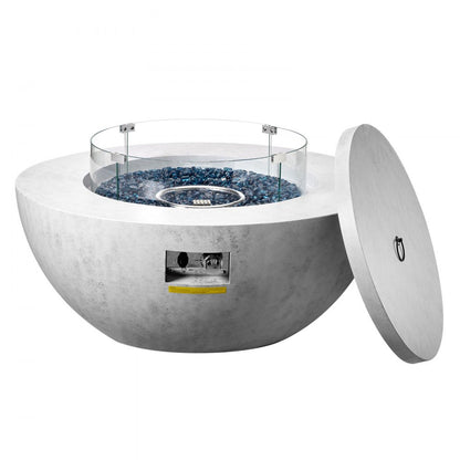 YSG30S01PL(G)019 - 39" Outdoor Concrete Propane Fire Pit with Stainless Steel Burner