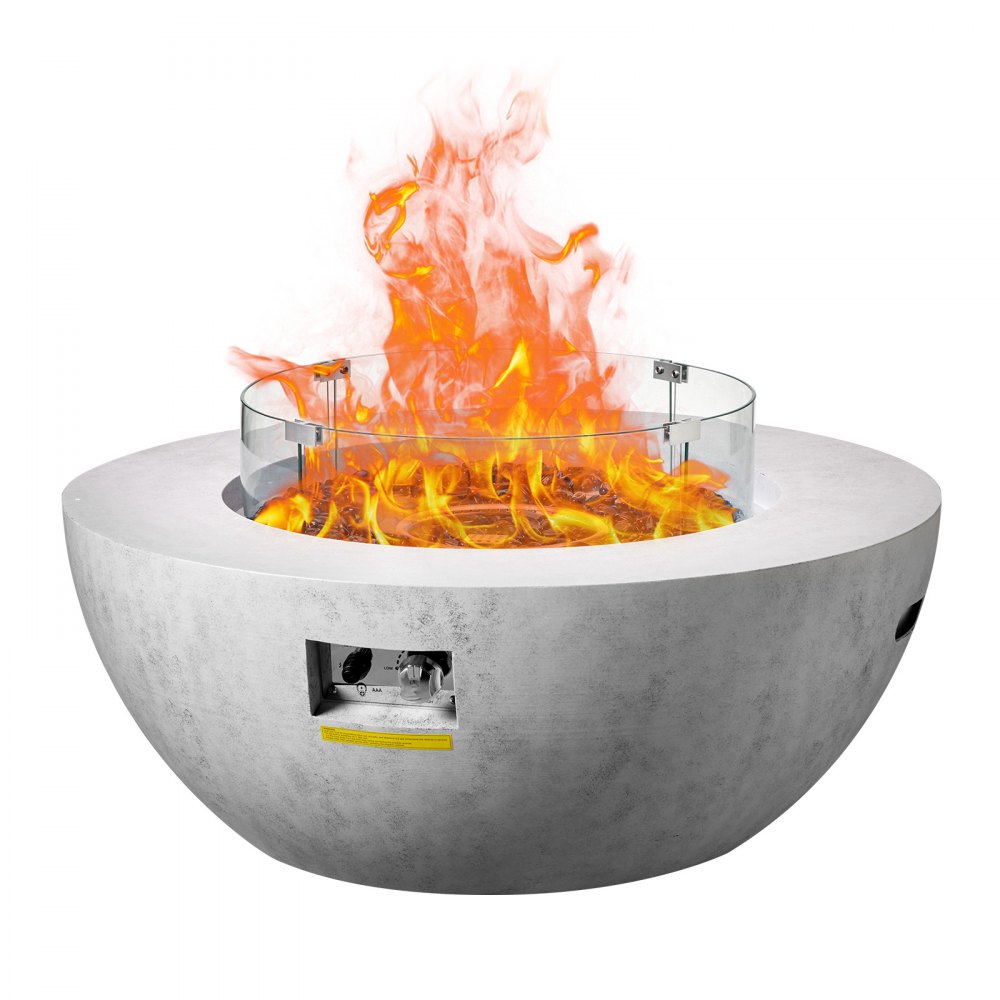 YSG30S01PL(G)019 - 39" Outdoor Concrete Propane Fire Pit with Stainless Steel Burner