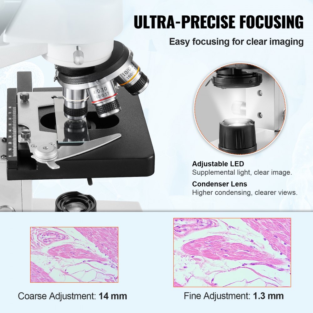 XSP-36 - VEVOR High-Definition Binocular Microscope 40X-2500X Magnification