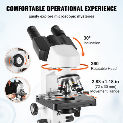 XSP-36 - VEVOR High-Definition Binocular Microscope 40X-2500X Magnification