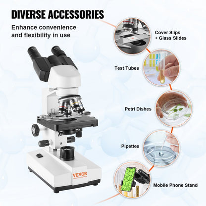 XSP-36 - VEVOR High-Definition Binocular Microscope 40X-2500X Magnification