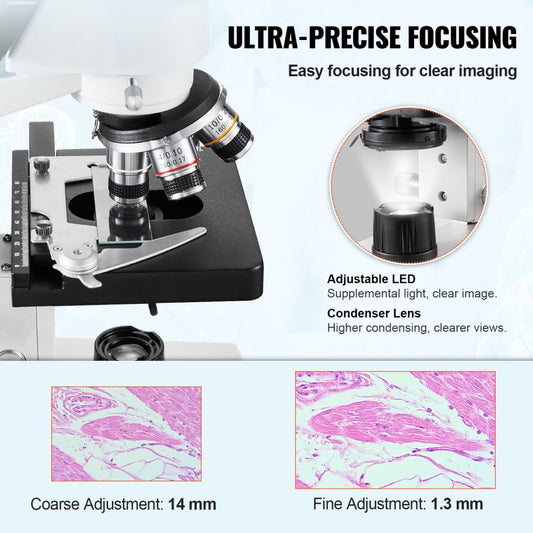 XSP-36TV - High-Def 40X-5000X Trinocular Microscope for Detailed Observations