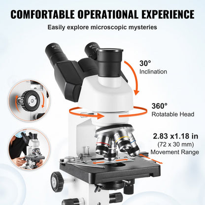 XSP-36TV - High-Def 40X-5000X Trinocular Microscope for Detailed Observations