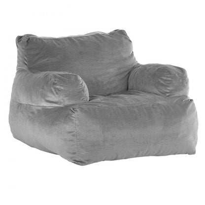 SM-FBB-07 - Cozy Grey Bean Bag Chair with Armrests and Plush Foam