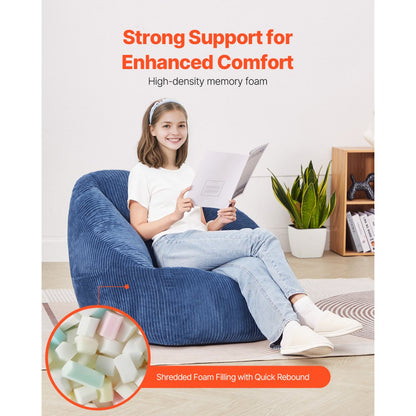 SM-SS-05 - 3ft Soft Fabric Bean Bag Chair with Memory Foam