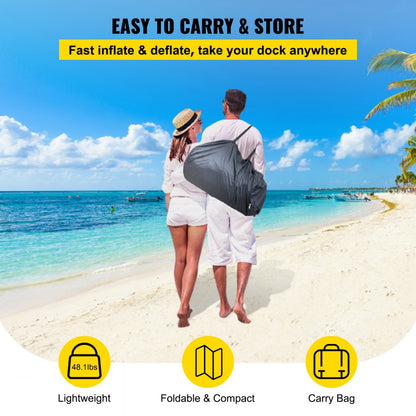 CQFT-8894 - Sturdy 10 x 6.5 ft Inflatable Dock Platform for 5-6 People