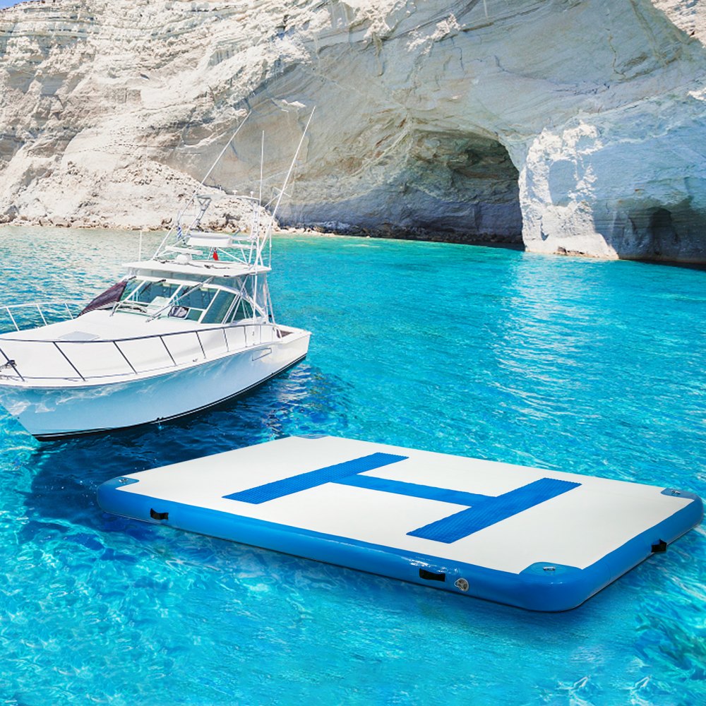 CQFT-8894 - Sturdy 10 x 6.5 ft Inflatable Dock Platform for 5-6 People