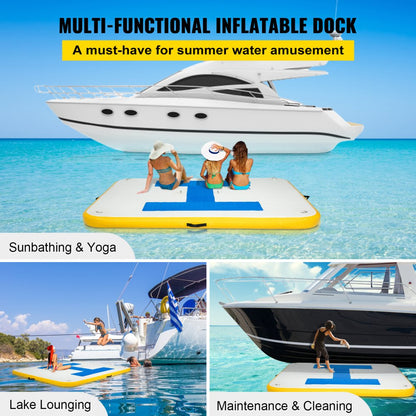 CQZP-8870 - 8x5 ft Inflatable Floating Dock with Electric Air Pump