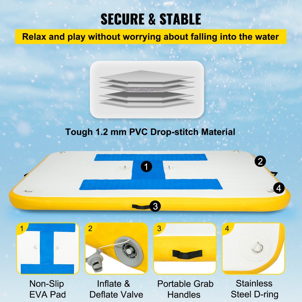 CQZP-8870 - 8x5 ft Inflatable Floating Dock with Electric Air Pump