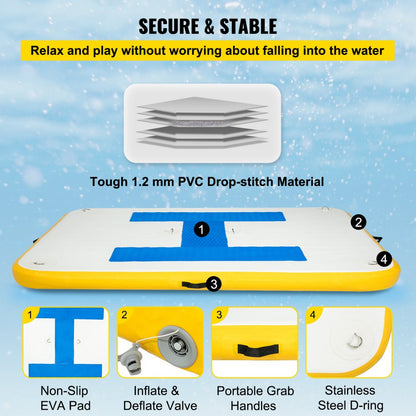 CQZP-8870 - 8x5 ft Inflatable Floating Dock with Electric Air Pump