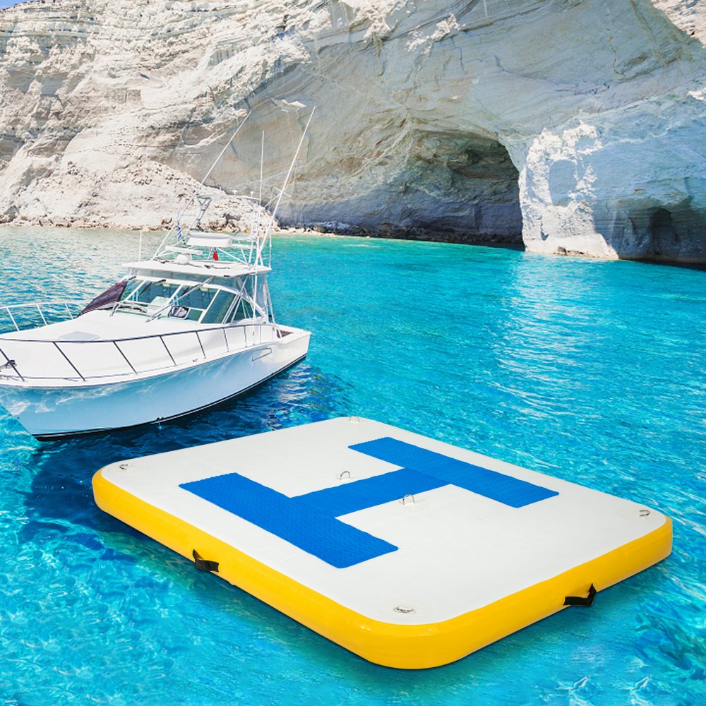 CQZP-8870 - 8x5 ft Inflatable Floating Dock with Electric Air Pump