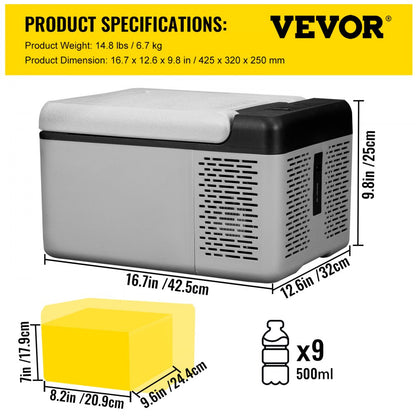 C9 - Compact 10 Qt Portable Fridge/Freezer with Digital Control Panel