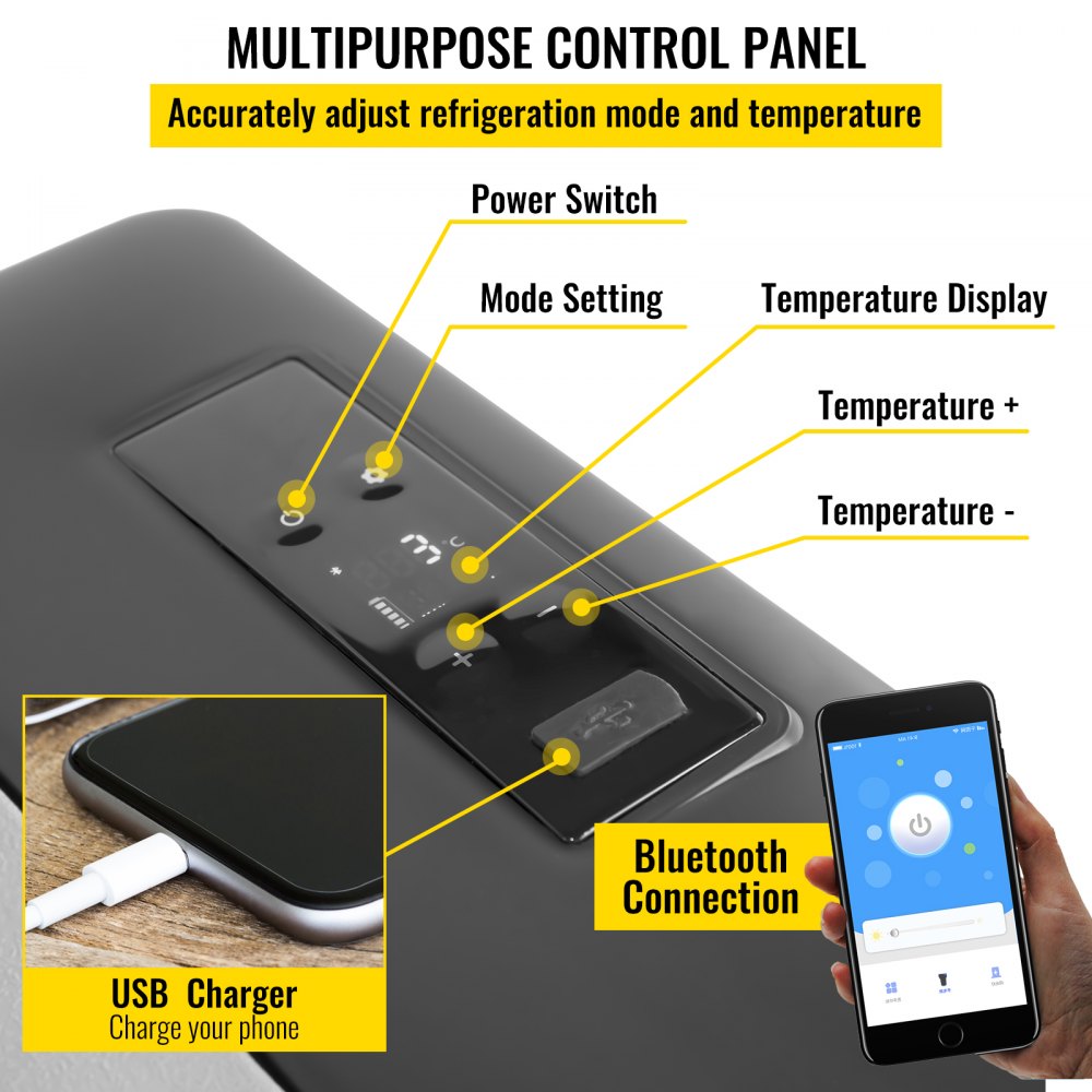 C15 - 16 Qt Portable Car Fridge with Digital Controls & Fast Cooling