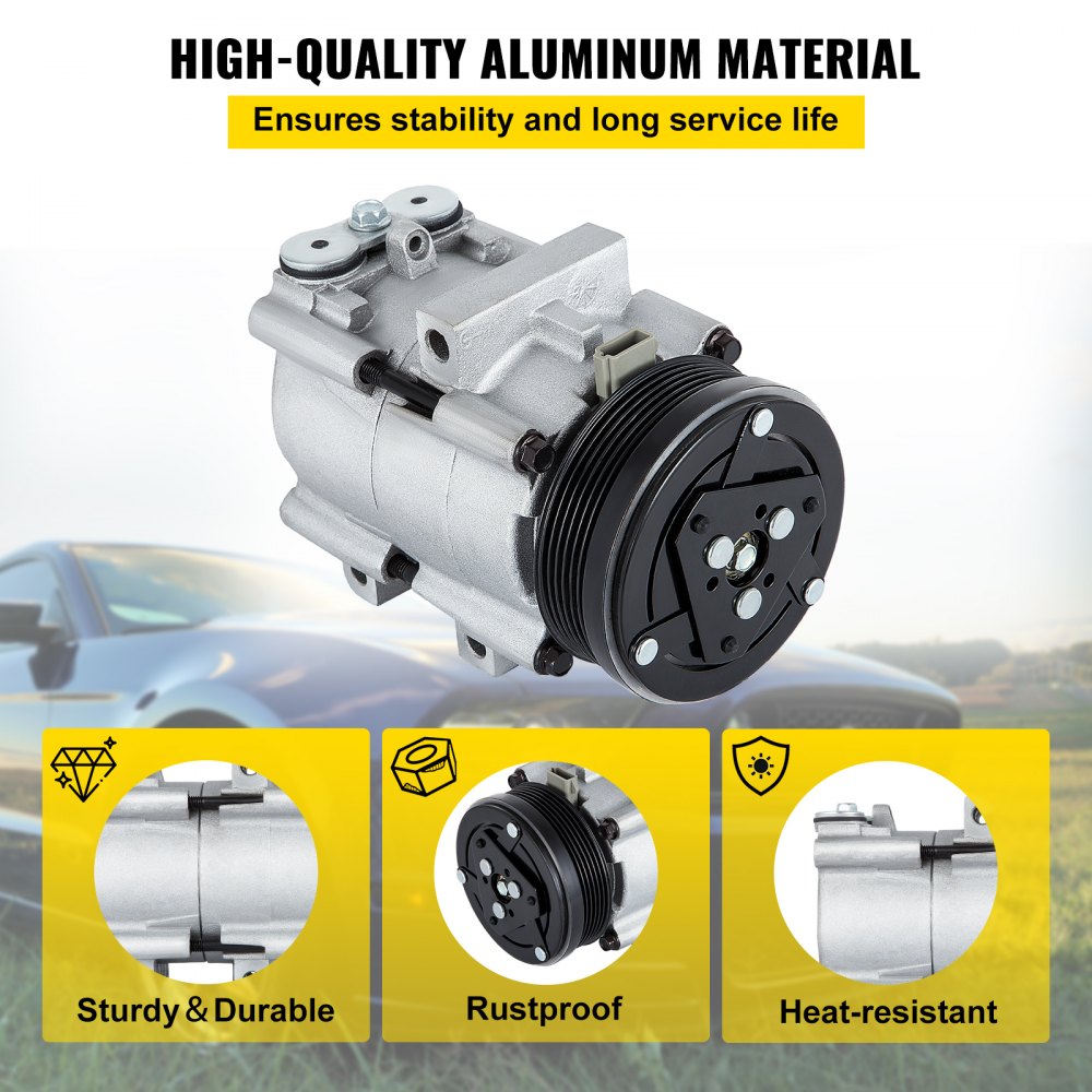 010350731464 - 1993-2007 Ford A/C Compressor, High-Performance Aluminum Alloy