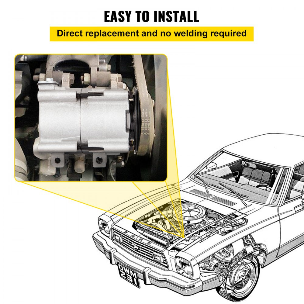 010350731464 - 1993-2007 Ford A/C Compressor, High-Performance Aluminum Alloy