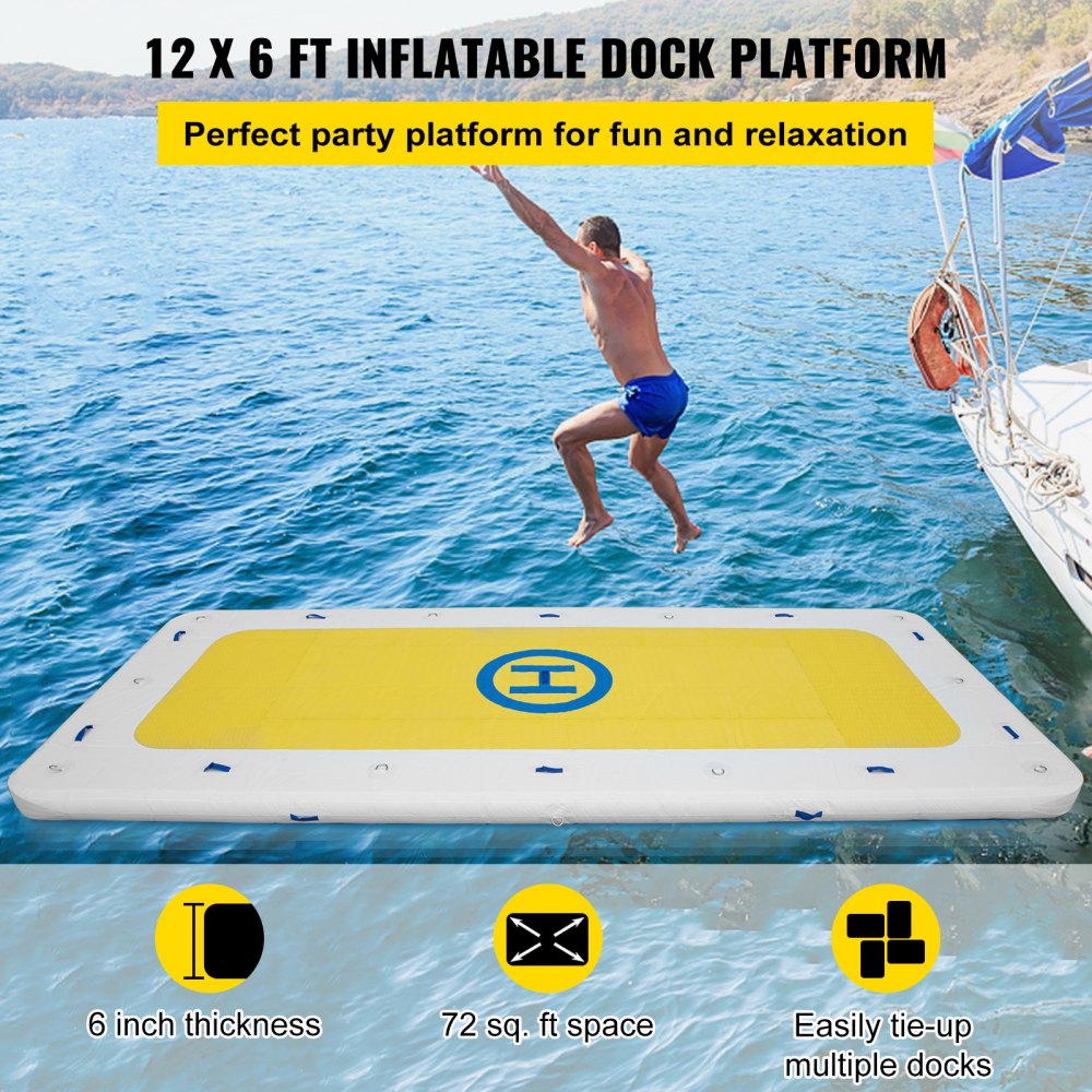 CQFT-7373 - Durable Inflatable Swim Dock with Non-Slip Surface and Pumps