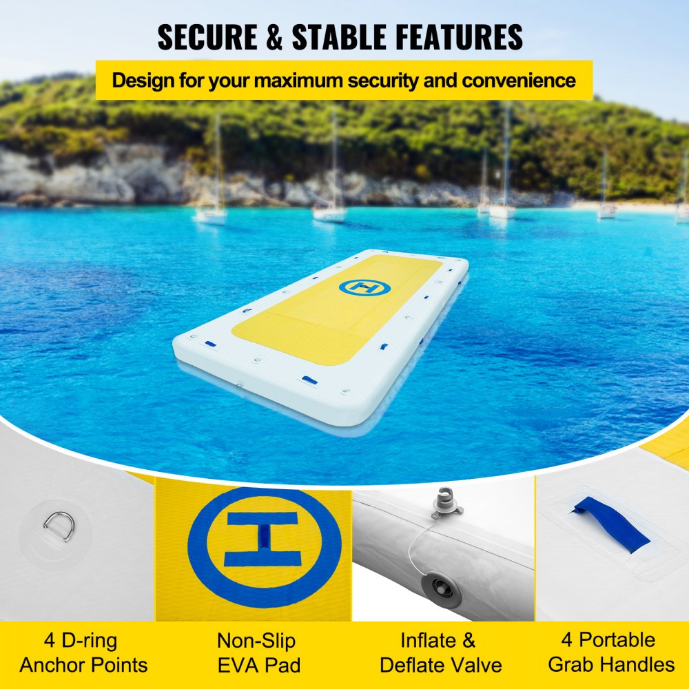 CQFT-7373 - Durable Inflatable Swim Dock with Non-Slip Surface and Pumps