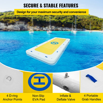 CQFT-7373 - Durable Inflatable Swim Dock with Non-Slip Surface and Pumps