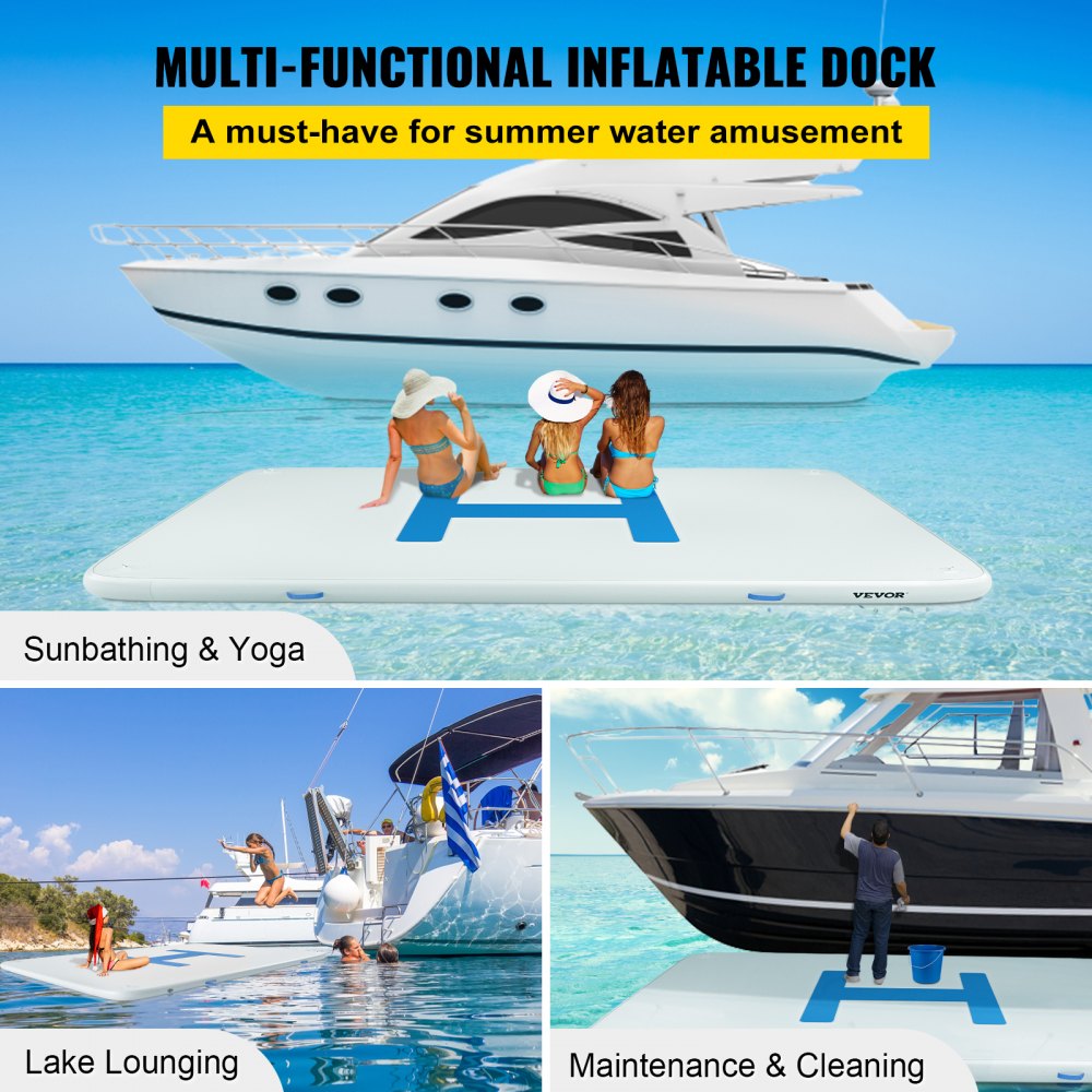 CQFT-7868 - Spacious 13'x6.5' Inflatable Dock with Non-Slip Surface