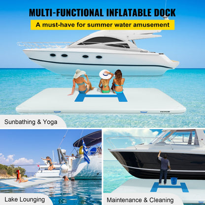 CQFT-7868 - Spacious 13'x6.5' Inflatable Dock with Non-Slip Surface