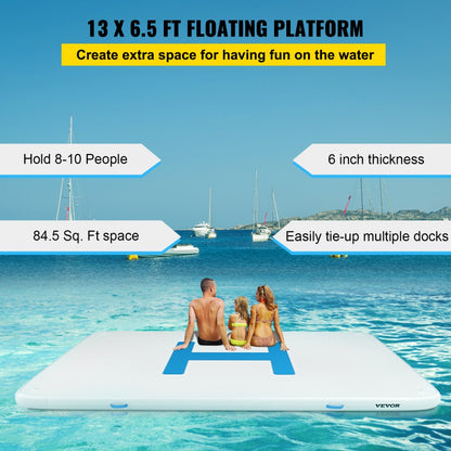 CQFT-7868 - Spacious 13'x6.5' Inflatable Dock with Non-Slip Surface