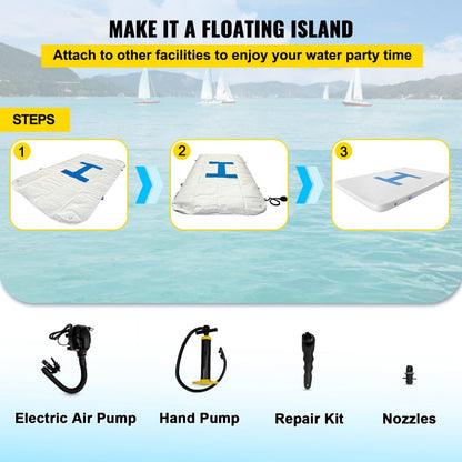 CQFT-7868 - Spacious 13'x6.5' Inflatable Dock with Non-Slip Surface