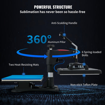 TLM13135 - 5-in-1 VEVOR Heat Press 12x15" for Creative Projects