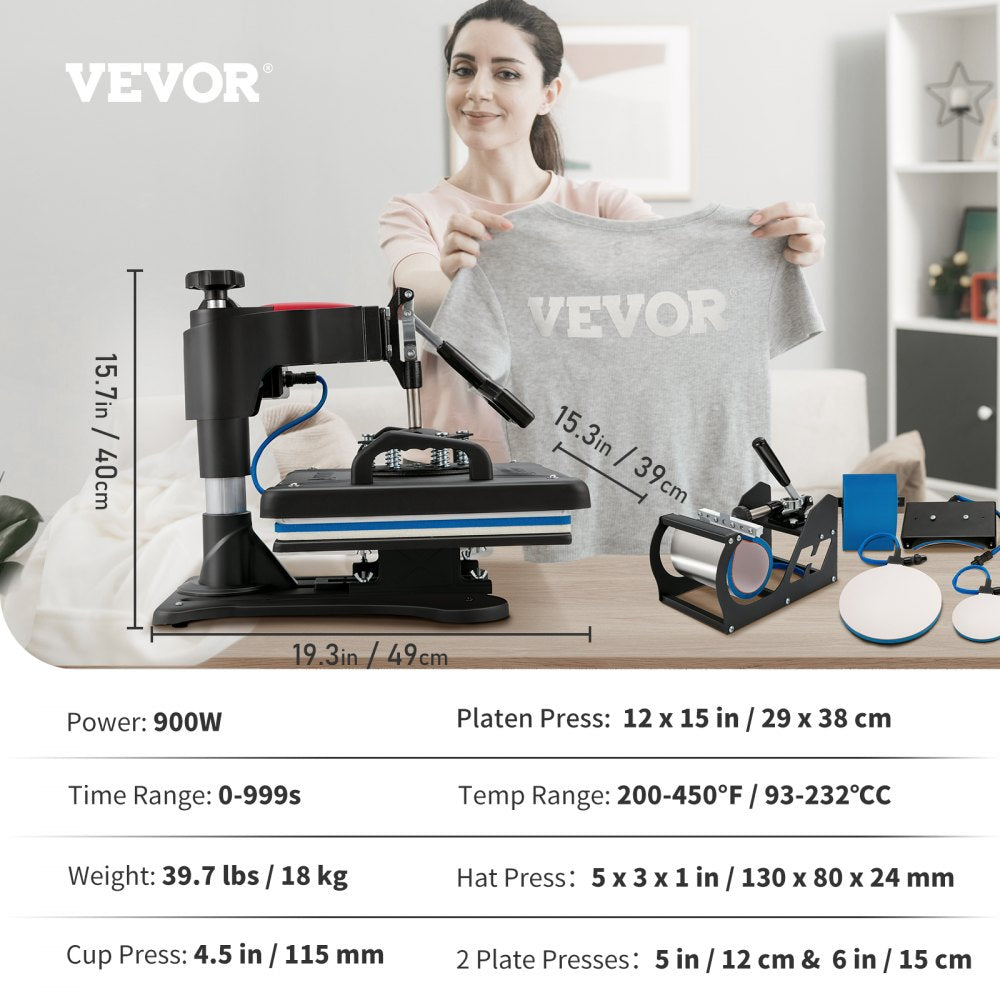 TLM13135 - 5-in-1 VEVOR Heat Press 12x15" for Creative Projects