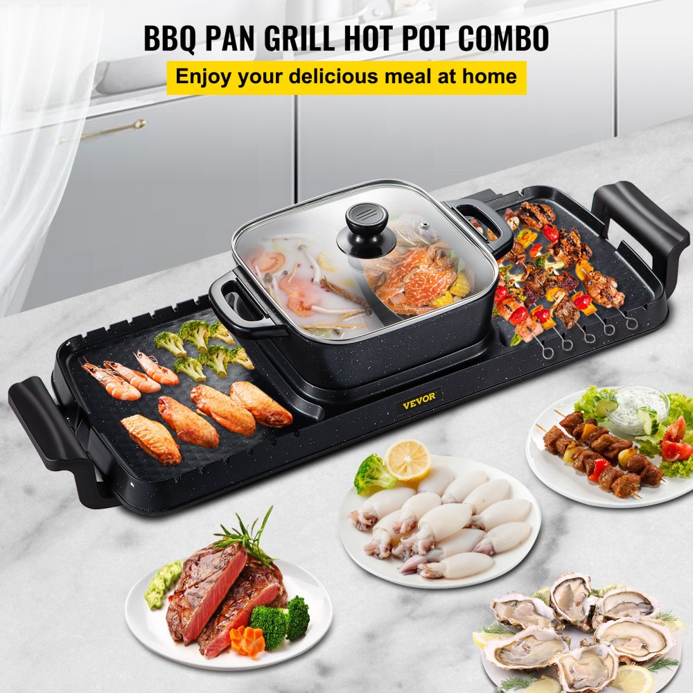 VV-HP-F-2200 - 2 in 1 2400W Indoor Grill & 2.5Qt Hot Pot