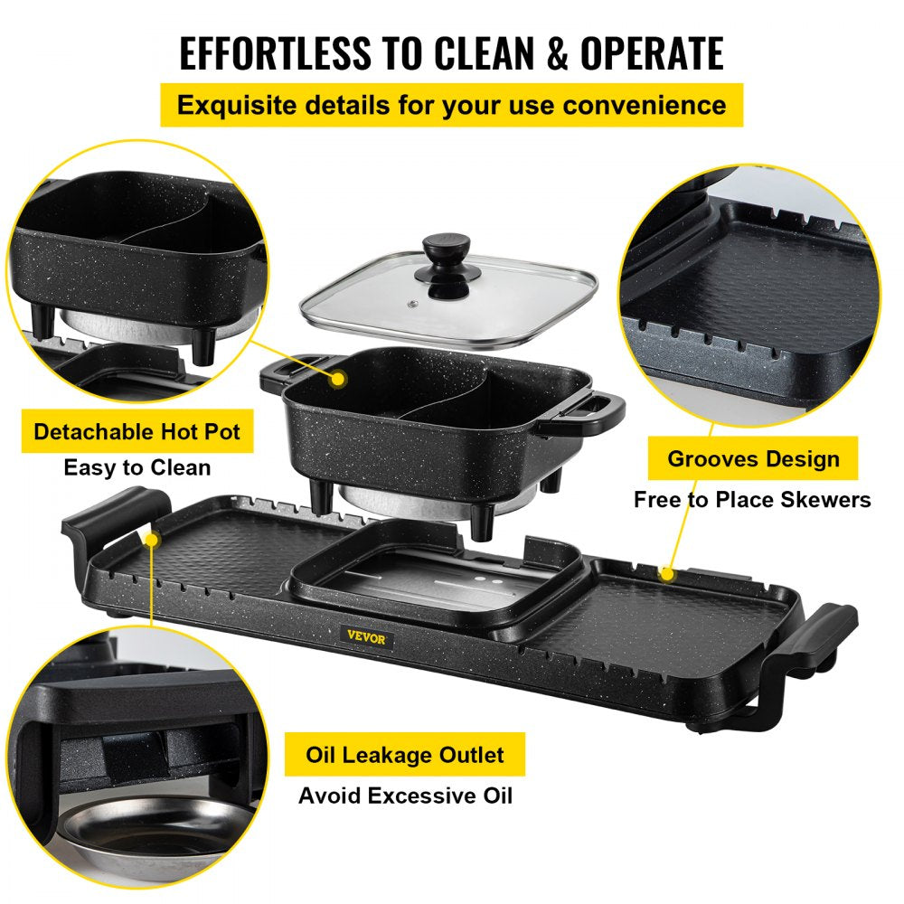 VV-HP-F-2200 - 2 in 1 2400W Indoor Grill & 2.5Qt Hot Pot