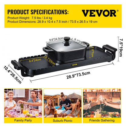 VV-HP-F-2200 - 2 in 1 2400W Indoor Grill & 2.5Qt Hot Pot