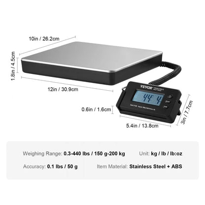 SF-808 - Heavy-Duty Digital Shipping Scale up to 440 lbs