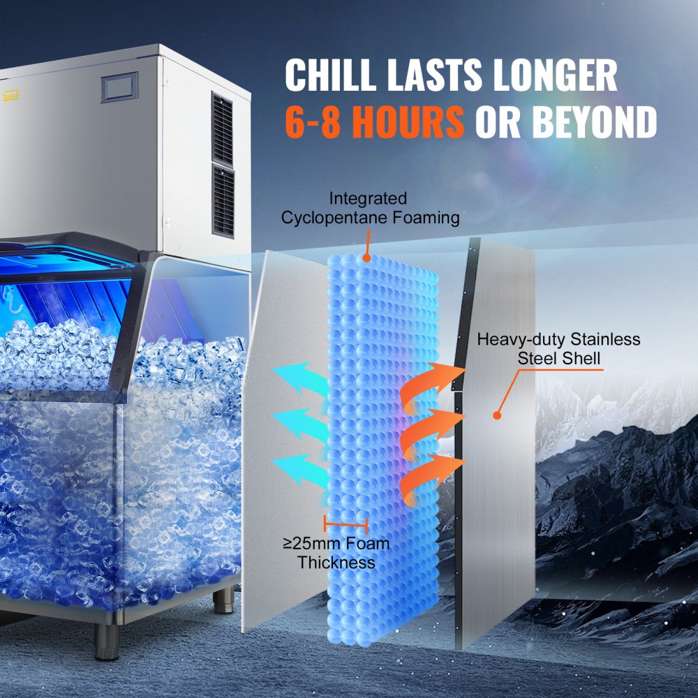 LB440TA - Efficient 450 lbs/24h Ice Maker with 330.7 lbs Storage Bin