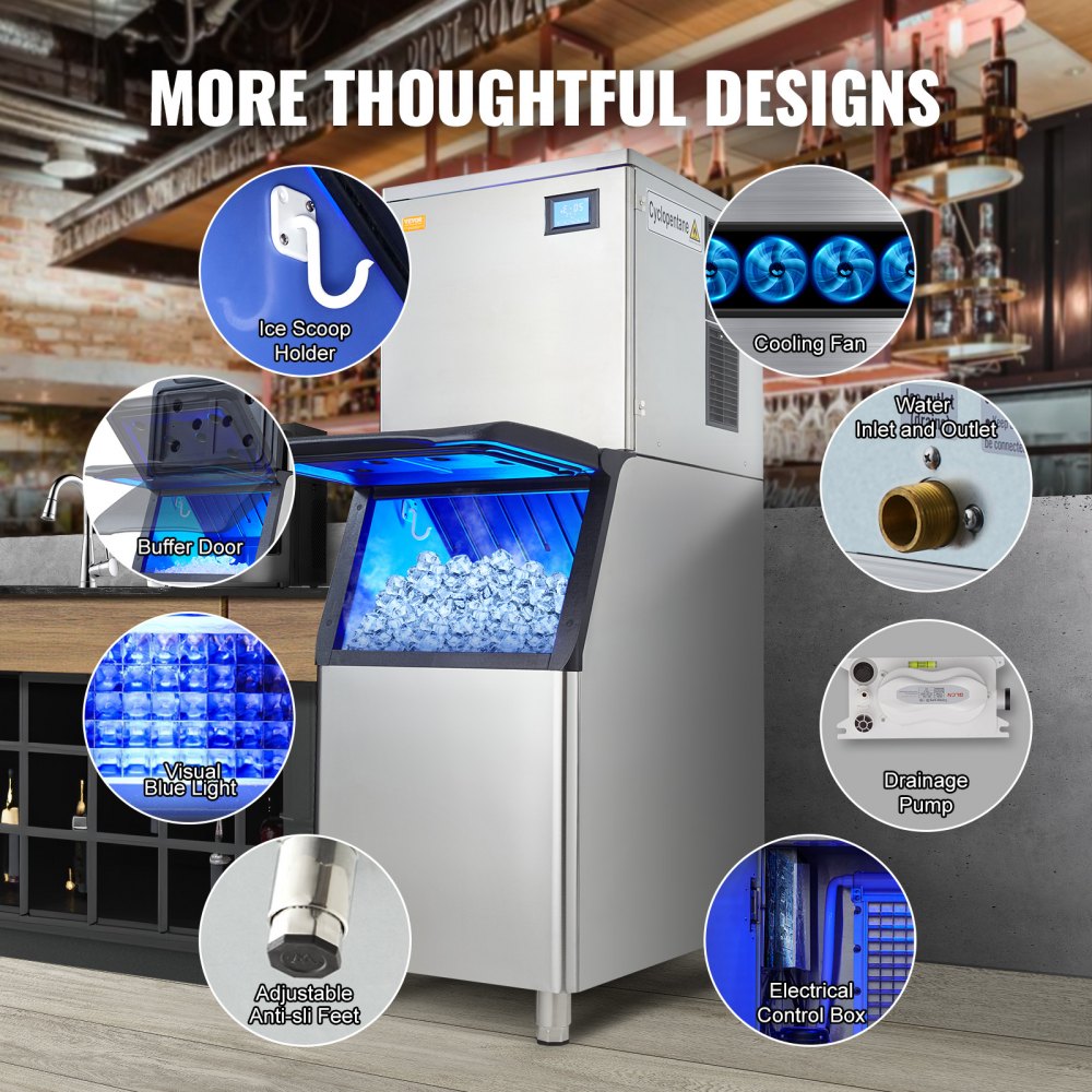 LB440TA - Efficient 450 lbs/24h Ice Maker with 330.7 lbs Storage Bin