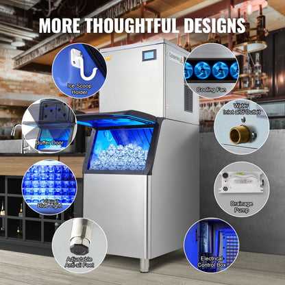LB440TA - Efficient 450 lbs/24h Ice Maker with 330.7 lbs Storage Bin