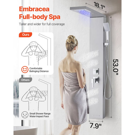 8124FL - Multifunctional Shower Panel with Rainfall & Waterfall Modes