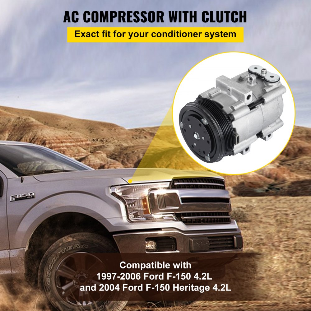 010192359360 - Durable A/C Compressor for 97-06 Ford F-150 4.2L