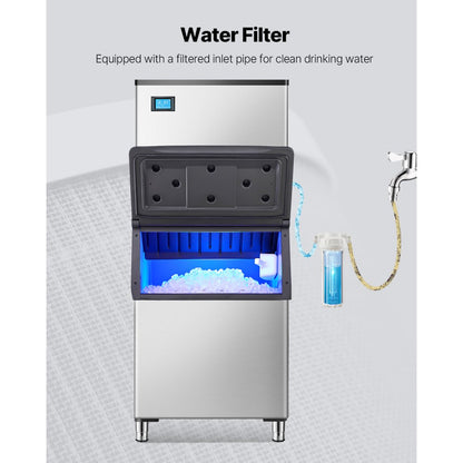 500Ib - 500 lbs VEVOR Ice Storage Bin with Water Filter & Drainage