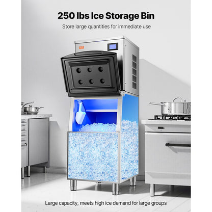 LSB250 - 250 lbs Stainless Steel Ice Storage Bin with Water Filter