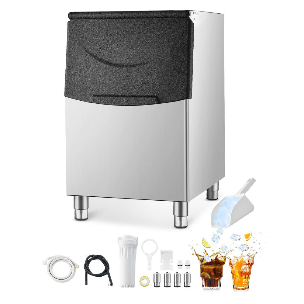LSB250 - 250 lbs Stainless Steel Ice Storage Bin with Water Filter