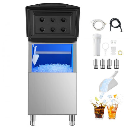 LSB250 - 250 lbs Stainless Steel Ice Storage Bin with Water Filter