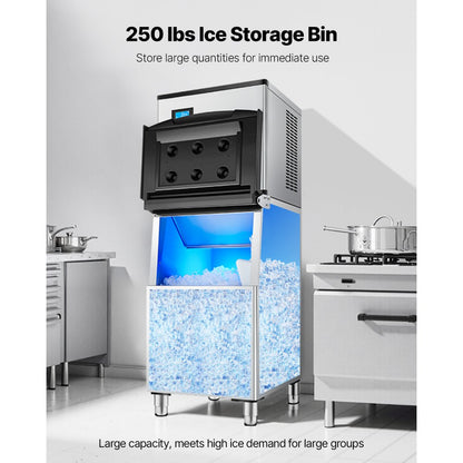 200Ib - Commercial Ice Storage Bin with Water Filter & Gravity Drainage