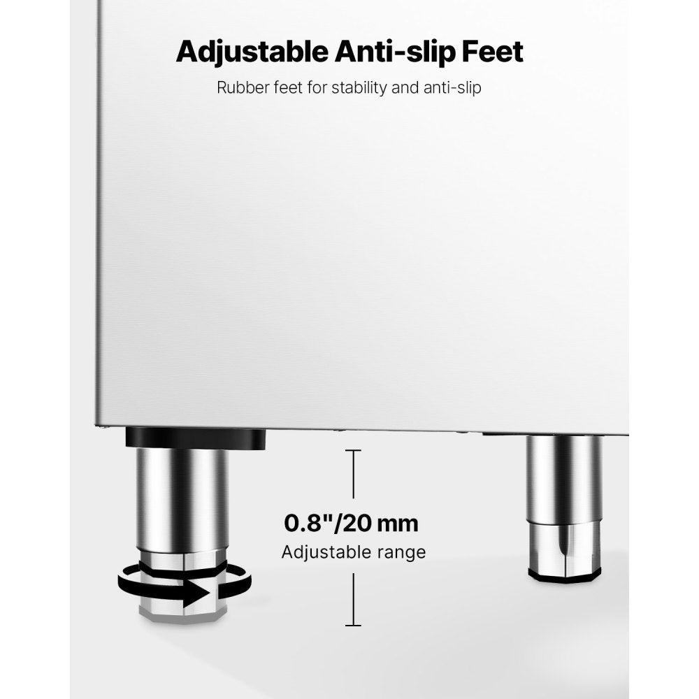 200Ib - Commercial Ice Storage Bin with Water Filter & Gravity Drainage