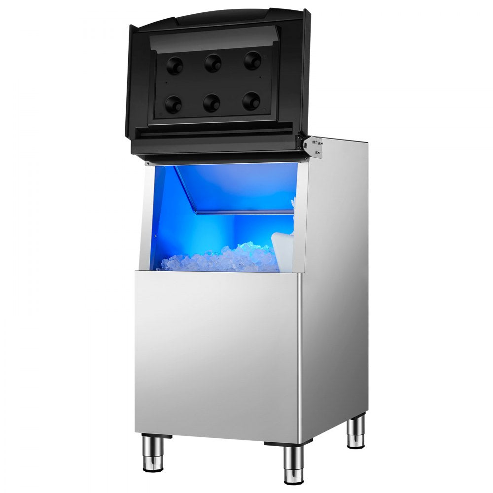 200Ib - Commercial Ice Storage Bin with Water Filter & Gravity Drainage