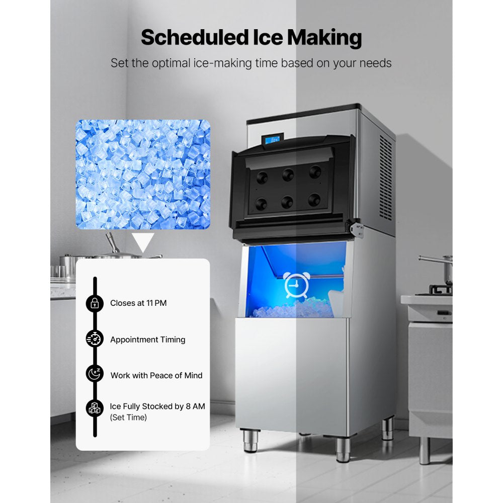SKF-300BLS - Stainless Steel Ice Maker Machine, 300 lbs Output/Day