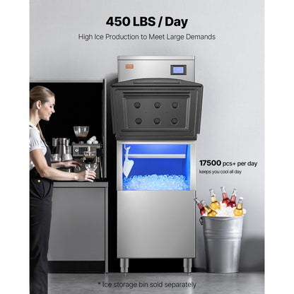 LB440TA - 450 lbs/Day Stainless Steel Ice Maker with Self-Cleaning Function