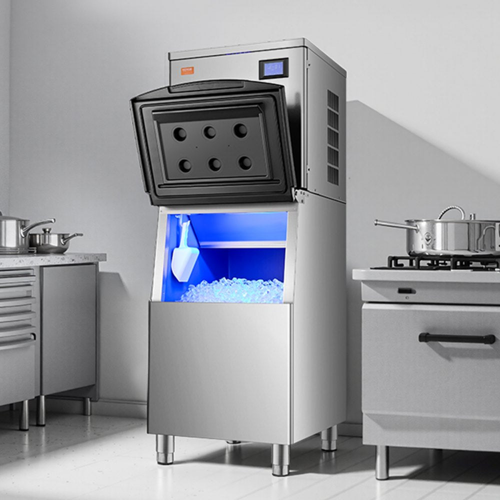 LB550TA - 550 lbs/Day Stainless Steel Commercial Ice Maker with Storage
