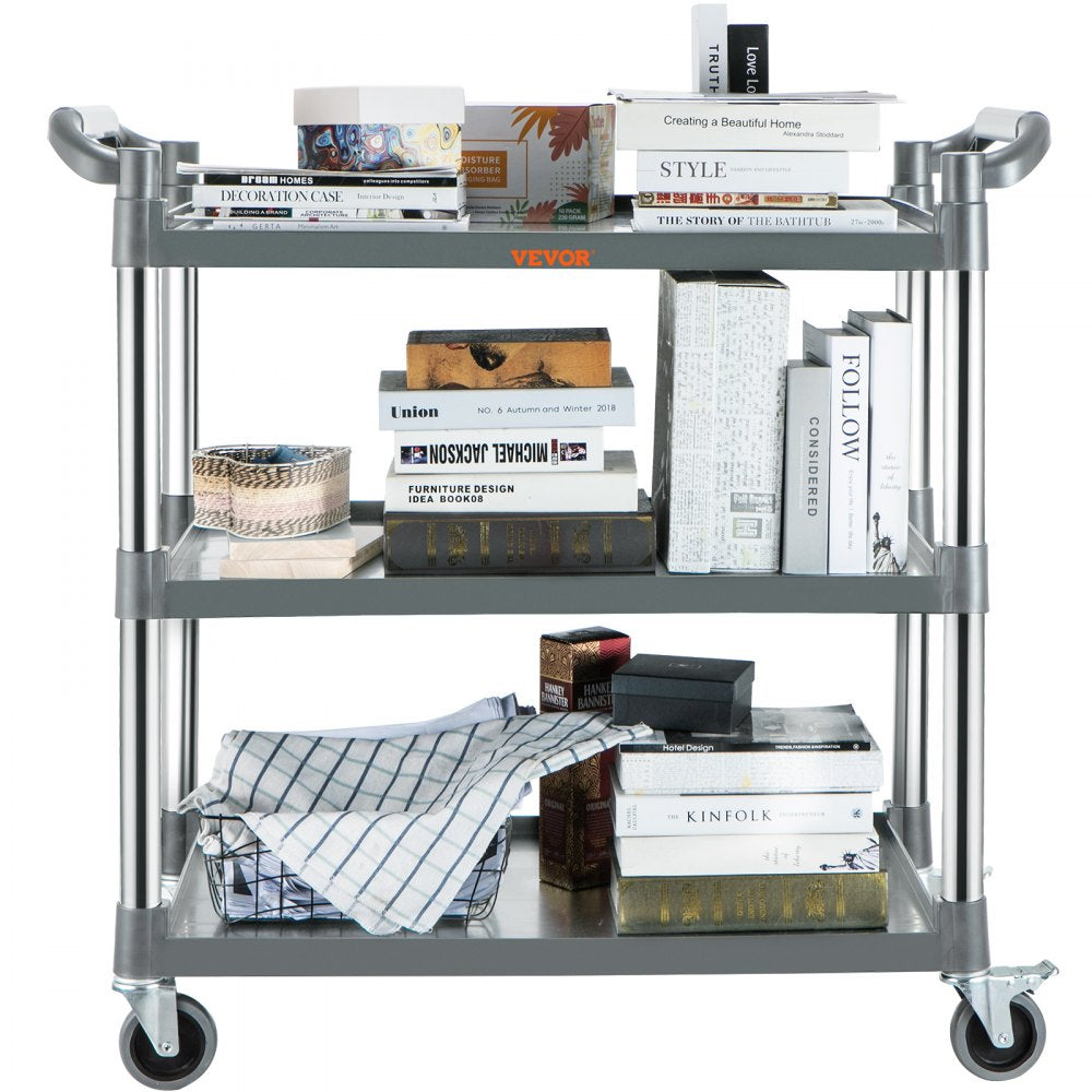 010300824265 - 3-Tier Polypropylene Service Cart with Swivel Casters